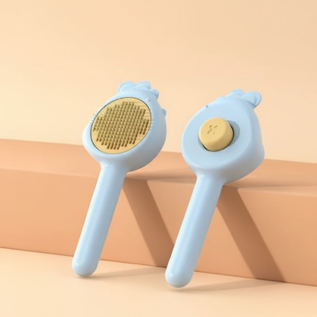 Blue brushes on beige gradient