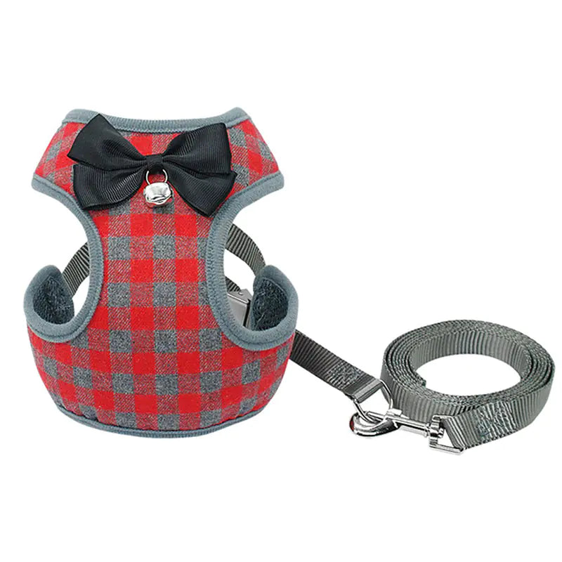Chic Checkered Pet Harness & Leash