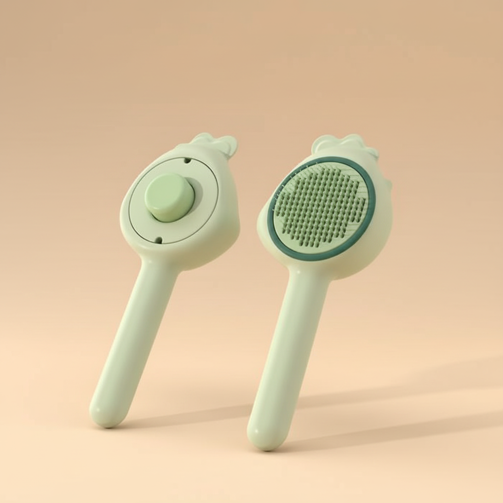 Mint green brushes on beige gradient