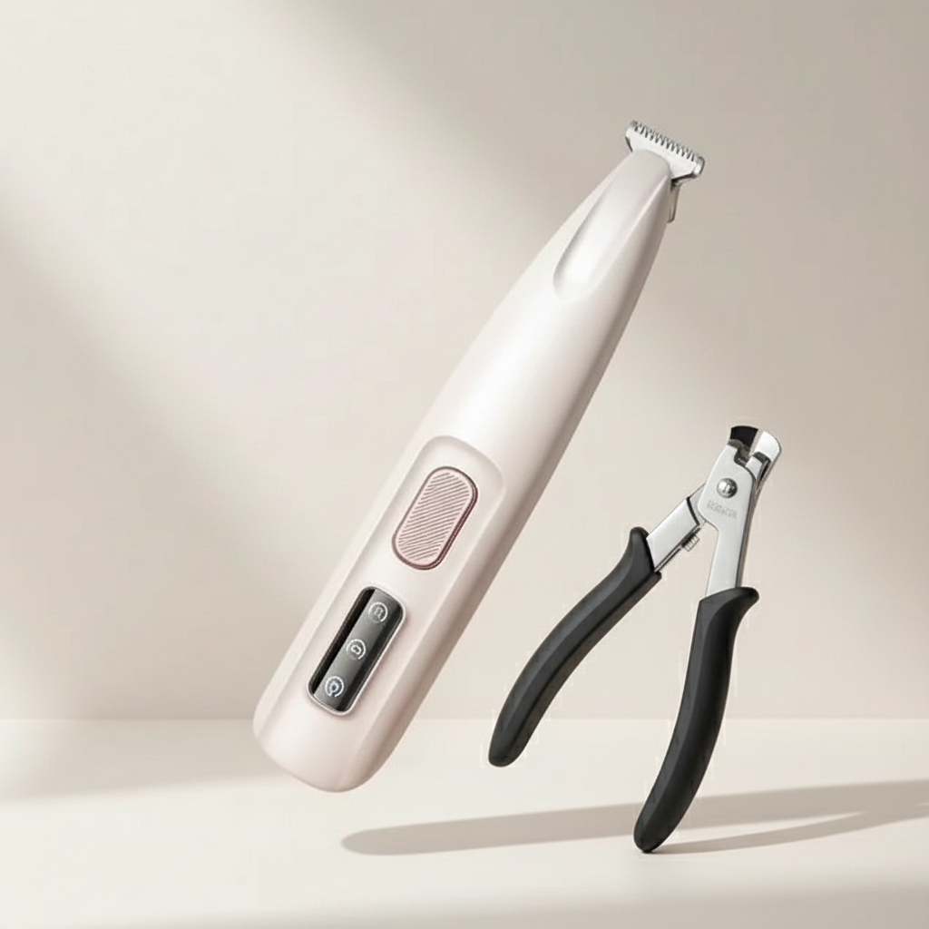 Pet trimmer with nail clipper