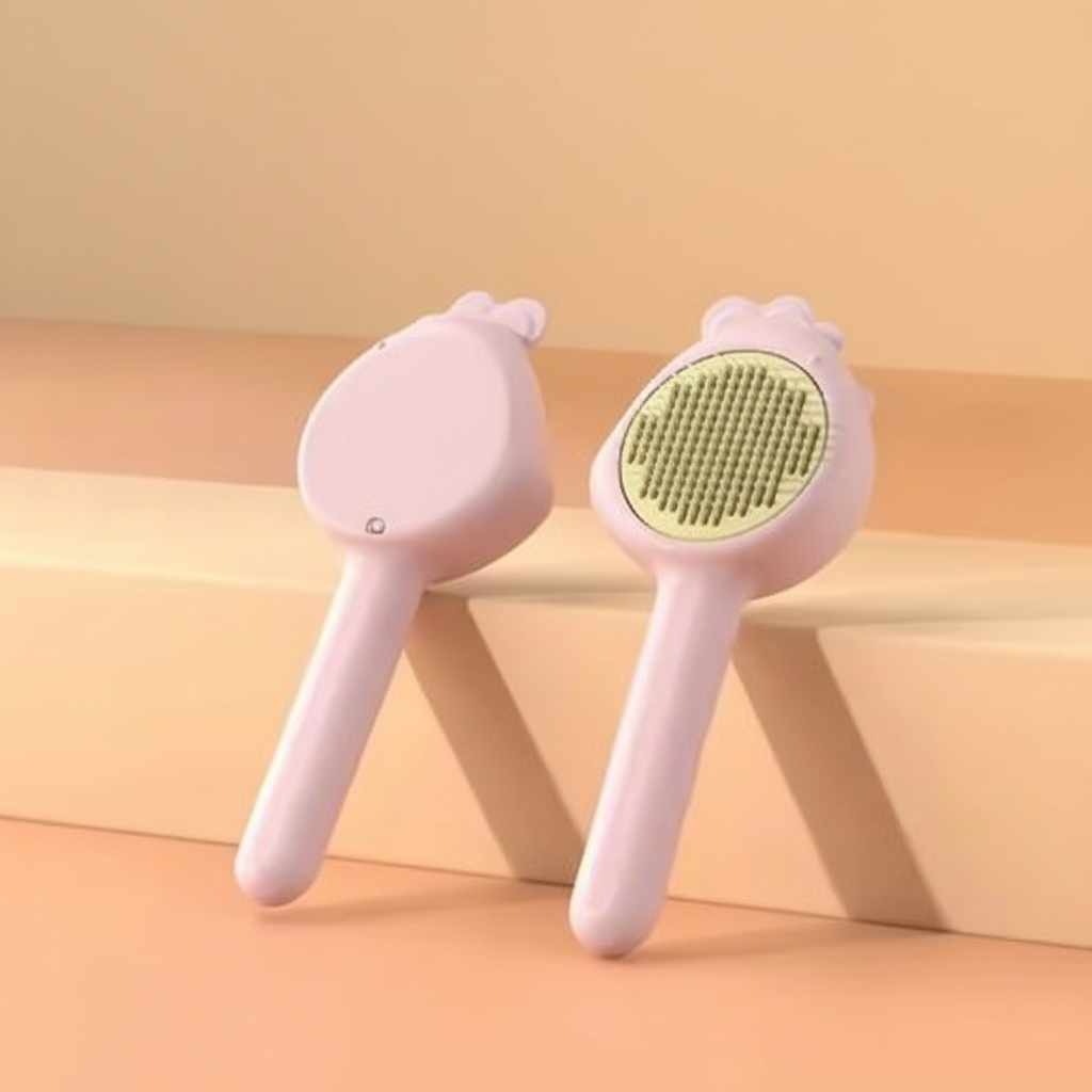 Purple brushes on beige gradient