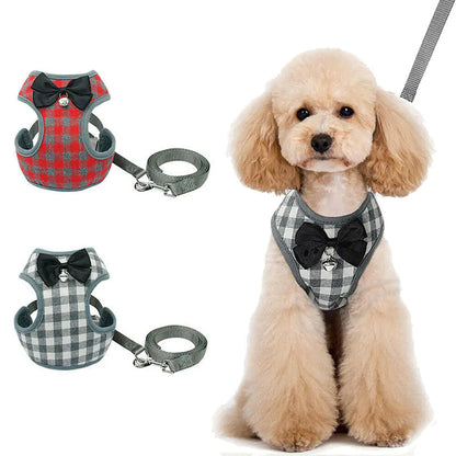 Chic Checkered Pet Harness & Leash